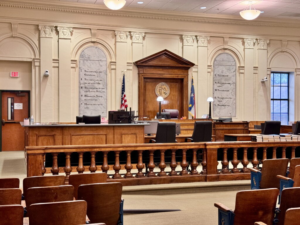 A Courtroom At The Cherokee County Courthouse in North Carolina.