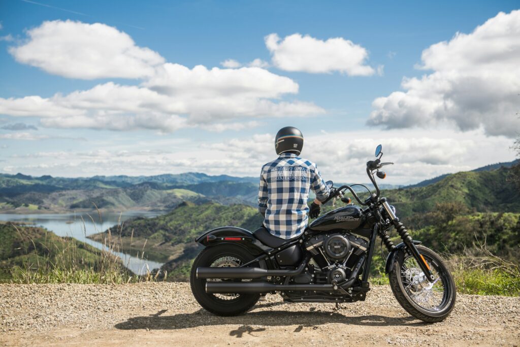 a rider sitting on his motorcycle