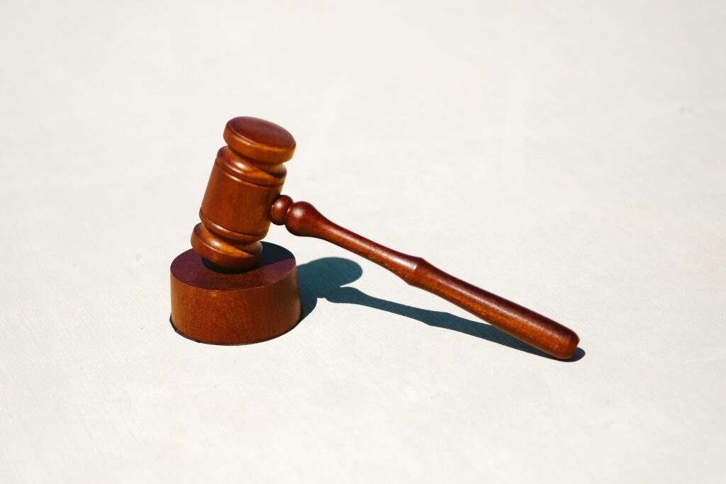 a gavel symbolizing a closed case.